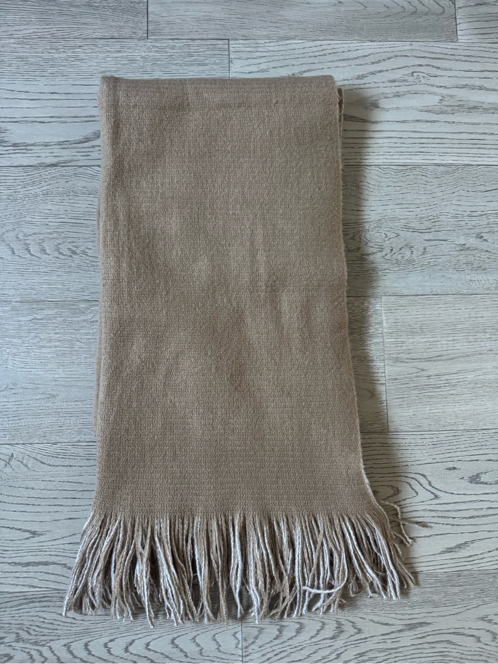 Zara Beige Fringe Scarf